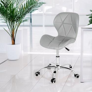 Imagem de Cadeira de Escritório com Base Giratória Estofada Slim Vegas Cinza