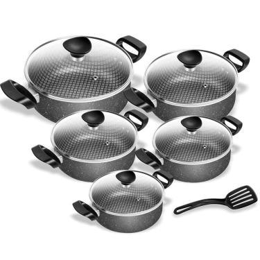 Imagem de Conjunto De Panelas Antiaderente Titanium Spesso Caçarola 5 Peças Patolux