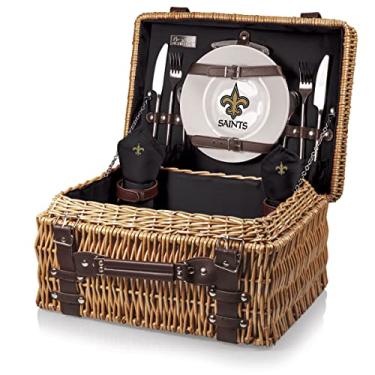 Imagem de Cesta de piquenique NFL New Orleans Saints Champion com serviço de luxo para dois, preta