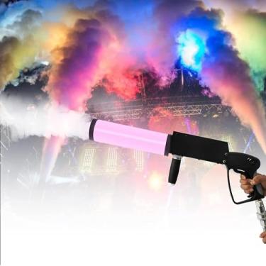 Imagem de Máquina de neblina de CO2, pistola de neblina portátil, máquina de neblina de canhão com efeito de luzes LED, neblina, pistola de fumaça com mangueira de gás de 3 metros para festa noturna, efeitos de