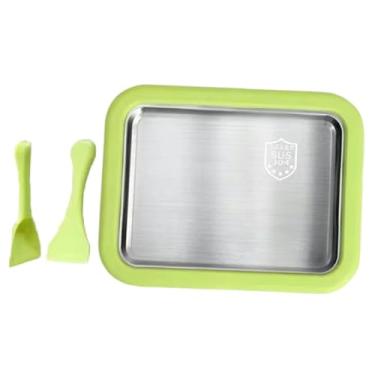 Imagem de Ｂｅｓｇａ Máquina de fazer sorvete com 2 espátulas Máquina de fazer iogurte Placa fria para sorvete, Verde