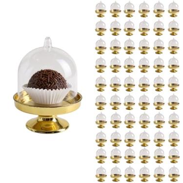 Imagem de Kit 60 Enfeite Mini Cúpula para Doce ou Lembrancinha Festa Casamento Cha Bebe Aniversário 8 x 5,5cm