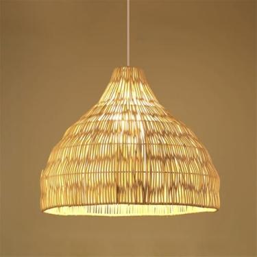 Imagem de OUFULA Contemporary Vine Art Weaving Pendant Lamp LED FashionCriatividade Restaurant Bar Counter Cafe Bar Homestay Tea Room Decoração Light (L D40CM)