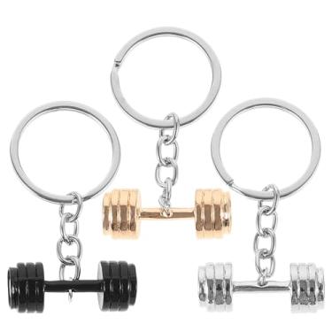Imagem de jojofuny Chaveiro para namorado, marido, pai, 3 peças, formato de haltere, chaveiros, para presente romântico, dia dos namorados, dia dos pais, Natal, aniversário, Cores