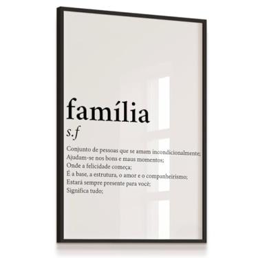 Imagem de Quadro Decorativo Família Significado Frase Art Parede 33x43 Laminado Moldura Preta