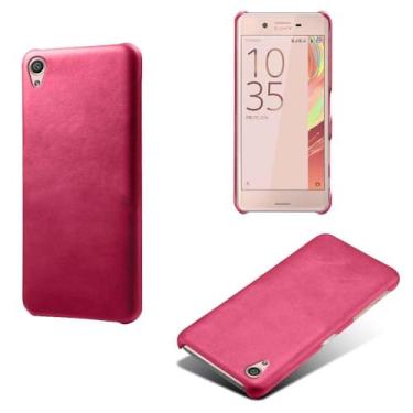 Imagem de Capa para Sony Xperia XA1 Plus,Proteção contra quedas,Casca de volta de cor sólida simples,Design de couro de imitação de plástico-Rose