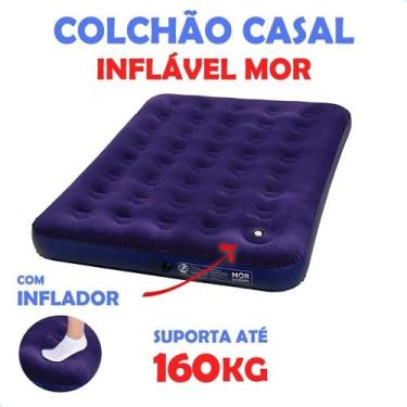 Imagem de Colchão Inflável Casal Multiuso com Fole Não precisa bomba p encher en