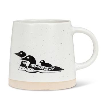 Imagem de Abbott Collection Caneca de base larga com mergulhões - xícara de café de grés, marfim/preto, 9,5 cm A (396 g)