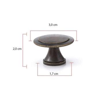 Imagem de Puxador Redondo Flor Em Metal Móveis Kit 10 Unidade Puxador