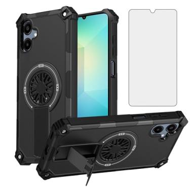 Imagem de Asuwish Capa de celular para Samsung Galaxy A06 5G com protetor de tela de vidro temperado e suporte magnético à prova de choque Slim Hybrid Boys Cell Accessories Ao6 A 06 4G LTE feminino masculino