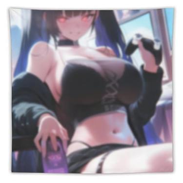 Imagem de LIEGBMEU Tapeçaria de biquíni sexy anime menina 152.4 cm x 152.4 cm interior exterior parede colcha arte decoração de tapeçaria caprichosa, AF227