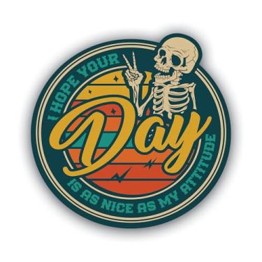 Imagem de Pacote de adesivos de vinil icônico retrô de esqueleto engraçado – Decalque impresso UV impermeável de 12 cm – Várias citações sarcásticas diferentes - Peel & Stick – Várias variações - MKS2325