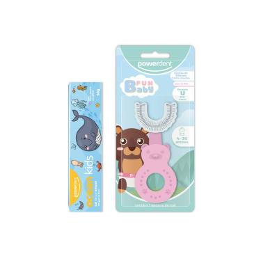Imagem de Kit Escova Dental Infantil Fun Baby + Gel Dental Ocean Kids
