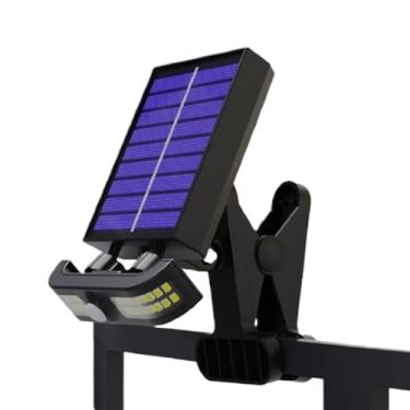Imagem de Rrlihjgu Luzes De Calha Solar | Lâmpadas Solares com Clip Impermeáveis para Exterior | Lanterna Com Sensor De Movimento Para Quintal Piscina Entrada Jardim Varanda Pátio