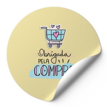 Imagem de 120 Etiquetas Auto Colante Adesivos Redondos Obrigada Pela Compra Fund