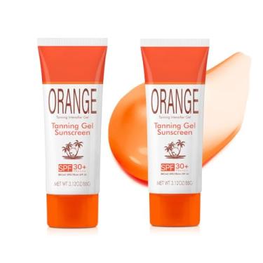 Imagem de Gel de bronzeamento solar com protetor solar FPS 30, 2 peças, protetor solar com fórmula hidratante e hidratante, tamanho de viagem, protetor solar suave para todos os tipos de pele