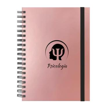 Imagem de Caderno Colegial Plus 12 Matérias Profissões Psicologia (Rosê Gold)
