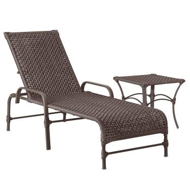 Imagem de Espreguiçadeira Catar Mesa Corda Náutica Piscina Trama Marrom