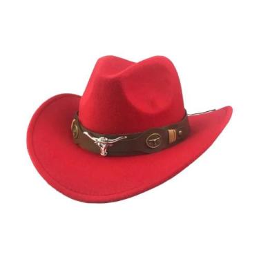 Imagem de Chapéu De Cowboy Retrô Estilo Casual Quente Masculino Feminino De Lã F