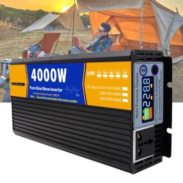 Imagem de Inversor de onda sinusoidal pura de fase dividida de 4000W, 48V DC a 110V/220V conversor de CA Inversor de potência de carro 60Hz com 1 saídas de CA,12V TO 110V