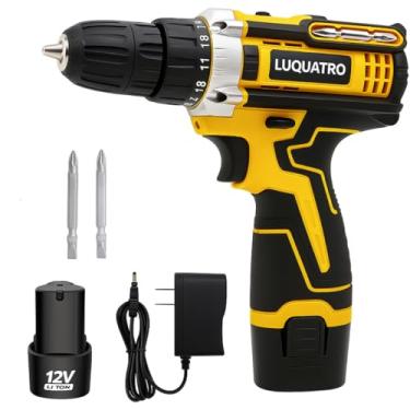 Imagem de Furadeira Parafusadeira Profissional 12V Bateria de Lítio Recarregável Mandril 3/8 Potente com Controle de Velocidade, Reversão, LED Iluminador, Leve e Compacta para Madeira, Metal e Plástico