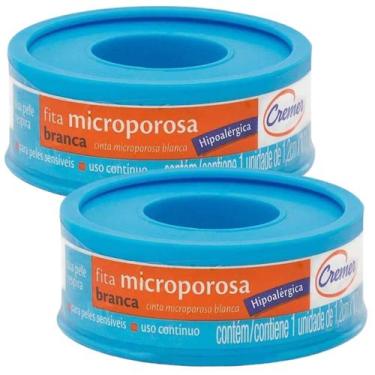 Imagem de Fita Micropore Cremer Branco 1,2 cm x 10m  Kit com 2 Unidades