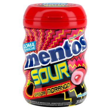 Imagem de Goma de Mascar Morango Ácido Zero Açúcar Mentos Sour 56g 28 Unidades