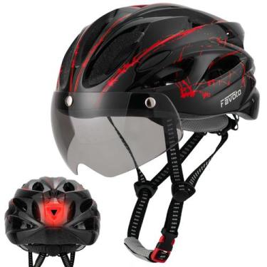 Imagem de Capacete de bicicleta Favoto Lightweight Adult com luz LED vermelha