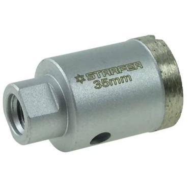 Imagem de Broca Serra Copo Diamantada 35mm Rosca M14 para Esmerilhadeira Furos Limpos Telhas Tijolos Cêramica Azulejo