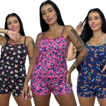 Imagem de Pijama Somellos de Microfibra Feminino Estampas Variadas P ao GG, GG