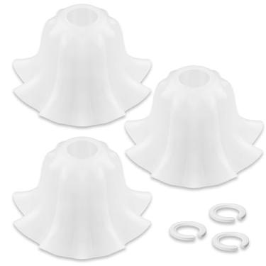 Imagem de Conjunto de 3 abajures, abajur de plástico floral 9,4 cm superior x 19,6 cm inferior x 11,4 cm de altura, abajur de mesa de aldeia litorânea, luminárias de chão, luminária pendente, abajur de