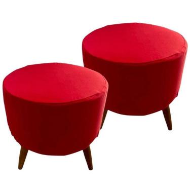 Imagem de Kit 2 Capas Para Puff Redondo Pé Palito Malha Com Elástico