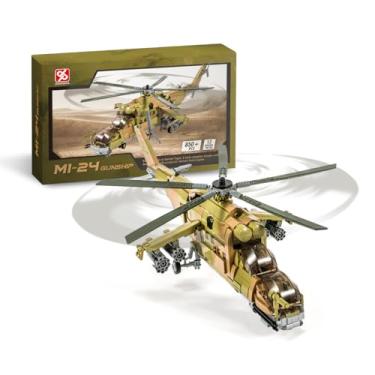 Imagem de DAHONPA MI-24S Helicóptero Médio Utilitário Militar Avião Militar Conjunto de Tijolos de Construção de 850 Peças da Força Aérea, Presente para Crianças e Adultos