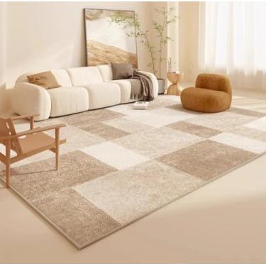 Imagem de Tapete de pelúcia macio e fofo para decoração de quarto, tapete de pelúcia grosso para estudo, carpete grande para sala de estar (200x250 cm/E)