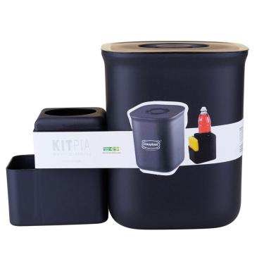 Imagem de Kit Pia Lixeira com Organizador Dasplast 0172 Preto