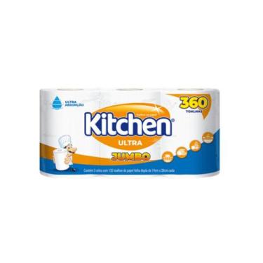 Imagem de Papel toalha folha dupla kitchen jumbo 360 folhas