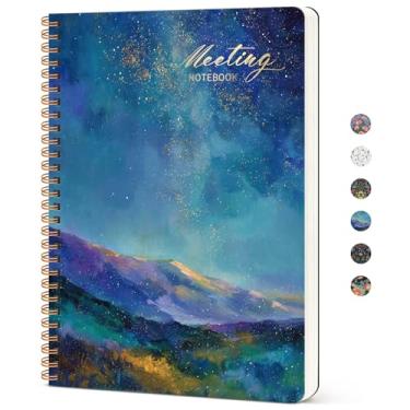 Imagem de Caderno de reuniões para organização do trabalho, caderno de minutos de reunião estética para trabalho, organizador de agenda de projetos de eventos, perfeito para escritório, escola, material de