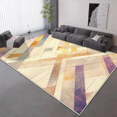 Imagem de Tapete geométrico para decoração de sala de estar, tapete curto de veludo antiderrapante de 200 x 300 cm, tapete dobrável para sofá de quarto (200 x 400 cm/DT-4513-Flannel-8)