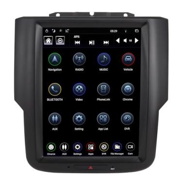 Imagem de LINKSWELL T-Style Substituição de rádio Android de 10,4 polegadas para 2014-2018/2019-2022 modelo de corpo clássico RAM 1500 2500 3500 Unidade de cabeça de navegação GPS reprodutor multimídia HDMI/BT