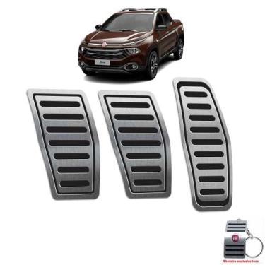 Imagem de Pedaleiras Em Aço Inox Fiat Toro 2016 A 2021 Manual Preto