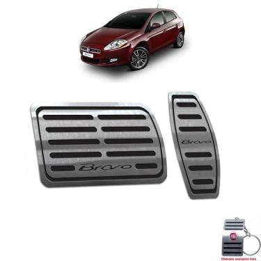 Imagem de Pedaleira Automático Em Inox Fiat Bravo 2011 A 2016 Preto
