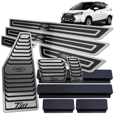 Imagem de Pedaleira Descanso Soleira Inox Jac T50 Preto Alto Relevo