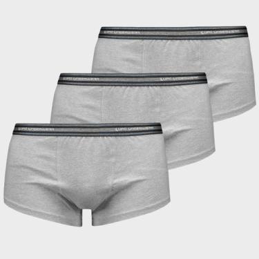 Imagem de Kit 3 Cuecas Sunga Lupo Basic Algodão com Elastano Cinza, G