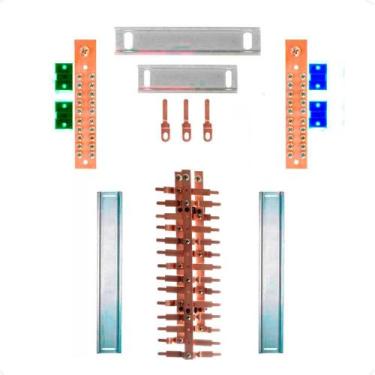 Imagem de Kit Barramento Trifásico Padrão Cemar 100A para 28 Circuitos - Zathura