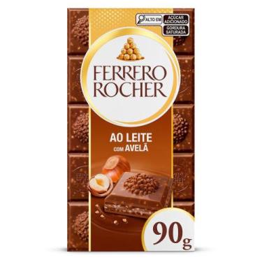 Imagem de Chocolate Ferrero Rocher Tablete Chocolate Ao Leite com Avelã 90g