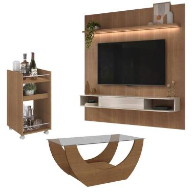 Imagem de Painel TV 75 Pol Mesa De Centro E Aparador Bar BBO3 Cinamomo ARLY