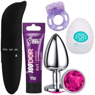 Imagem de Egg Ovo Mastubador Punheta + Plug M Anestésico Anal Vibrador