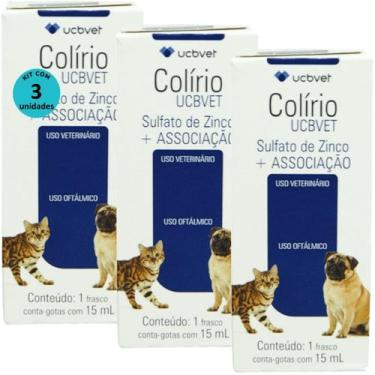Imagem de Colírio UCBVET 15ml Para Cães Kit Com 3 Unidades