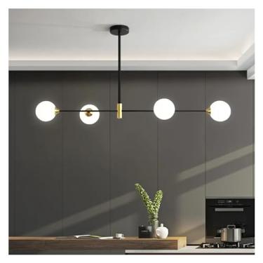 Imagem de - Abajur de bola de vidro Lustre de teto Sala de estar Mesa central Balcão de bar de jantar Luminária minimalista Iluminação interna Lustre Luminária