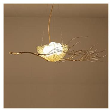 Imagem de Lustres Pingente Retro Ramo de Ferro Led Pingente Lustres Lustre Sala de Jantar Led Lustre Iluminação Ninho de Pássaro LED Luminária Pendurada (Cor: E) (Cor: B)